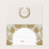 Chrysanthemum Tafelnaamkaarten Vintage Art Nouveau Kaart (Buitenkant ongevouwen)