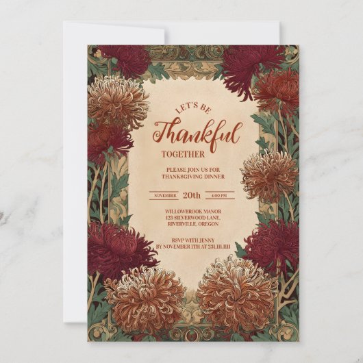  Chrysanthemum Thanksgiving Kaart (Voorkant)