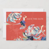 Chrysanthemum Trouwkaart Save the Date Uitnodiging (Voorkant)