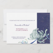 Chrysanthemum Trouwkaart Save the Date Uitnodiging (Achterkant)
