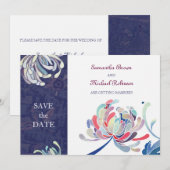 Chrysanthemum Trouwkaart Save the Date Uitnodiging (Voorkant / Achterkant)