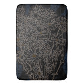 Chrysanthemum tuinbloemen zwart-oud metaal badmat (Voorkant Verticaal)