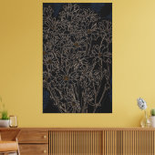 Chrysanthemum tuinbloemen zwart-oud metaal canvas afdruk (Insitu (Woonkamer))