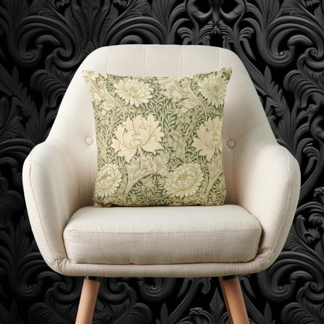Chrysanthemum van William Morris,  kunst Kussen (Chrysanthemum by William Morris, Vintage Art Throw Pillow)