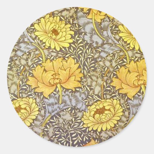 chrysanthemum van William Morris Ronde Sticker (Voorkant)