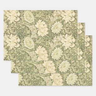 Chrysanthemum van William Morris, Vintage Kunst Inpakpapier Vel