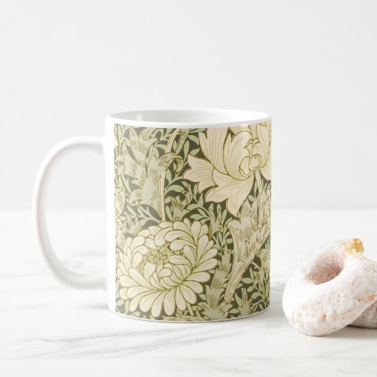 Chrysanthemum van William Morris, Vintage Kunst Koffiemok (Met donut)
