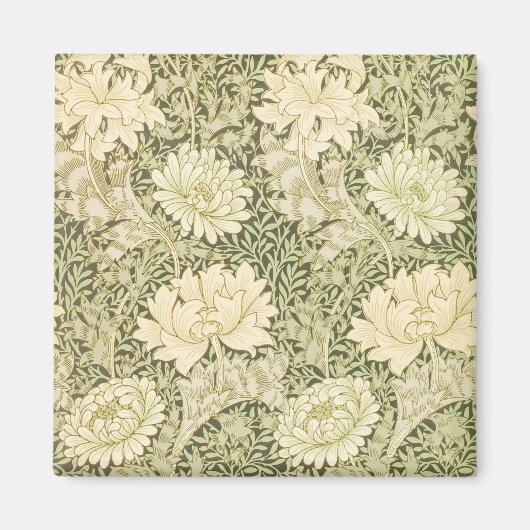 Chrysanthemum van William Morris, Vintage Kunst Magneet (Voorkant)