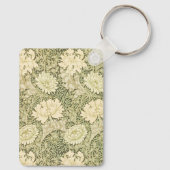 Chrysanthemum van William Morris, Vintage Kunst Sleutelhanger (Achterkant)