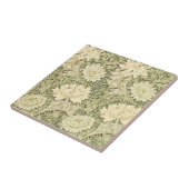 Chrysanthemum van William Morris, Vintage Kunst Tegeltje (Zijkant)