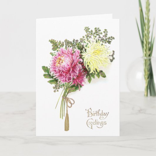 Chrysanthemum verjaardag kaart (Voorkant)