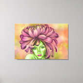 Chrysanthemum Vrouw Canvas Print (Voorkant)