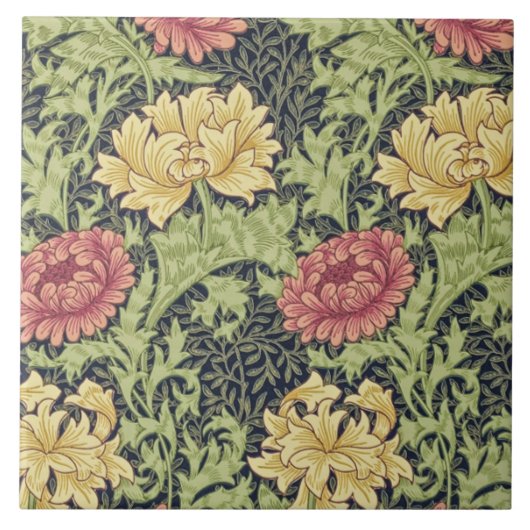 Chrysanthemum wallpaper 1877 William Morris Tegeltje (Voorkant)