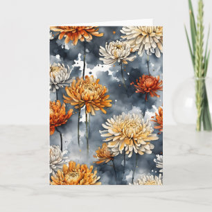 Chrysanthemum - Watercolor bloemen Kaart