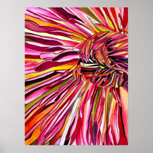 Chrysanthemum watercolor kunst bloem poster