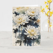 Chrysanthemum - Waterverf bloemen Kaart (Gele Bloem)