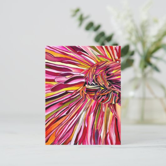 Chrysanthemum waterverf briefkaart (Staand voorkant)