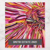 Chrysanthemum waterverf florale kunstwijn wijn etiket (Enkel label)