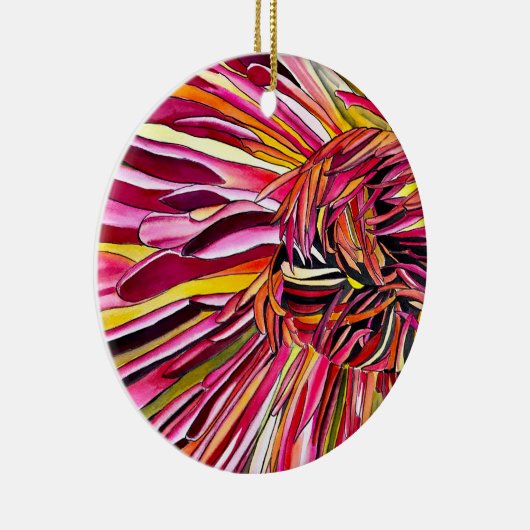 Chrysanthemum waterverf keramisch ornament (Rechts)