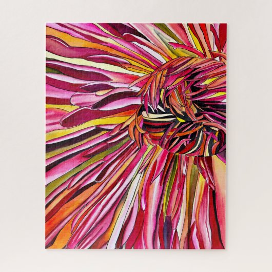 Chrysanthemum waterverf legpuzzel (Verticaal)