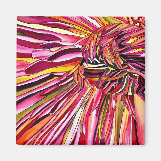 Chrysanthemum waterverf magneet (Voorkant)