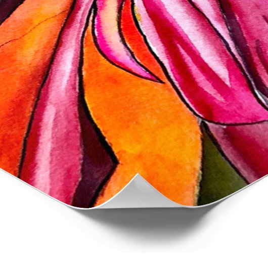 Chrysanthemum waterverf poster (Hoek)