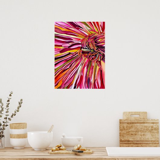 Chrysanthemum waterverf poster (Keuken)