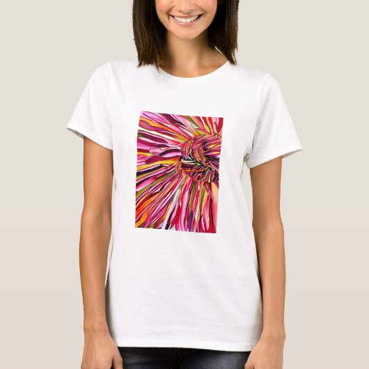 Chrysanthemum waterverf t-shirt (Voorkant)