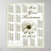 Chrysanthemum Wedding Guest Seating Chart Poster (Voorkant)