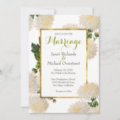 Chrysanthemum Wedding Invitation Kaart (Voorkant)