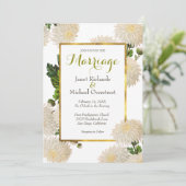 Chrysanthemum Wedding Invitation Kaart (Staand voorkant)