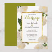 Chrysanthemum Wedding Invitation Kaart (Voorkant / Achterkant)