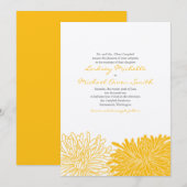 Chrysanthemum Wedding Invitation Kaart (Voorkant / Achterkant)