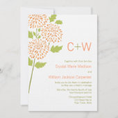 Chrysanthemum Wedding Invitation Kaart (Voorkant)