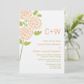 Chrysanthemum Wedding Invitation Kaart (Staand voorkant)