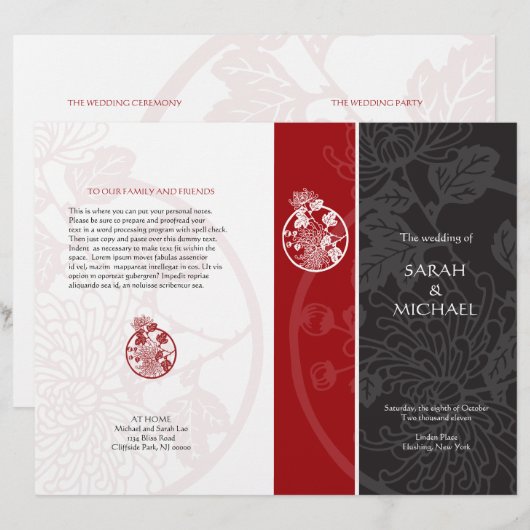 Chrysanthemum Wedding Program Flyer (Voorkant / Achterkant)
