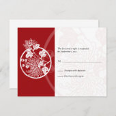 Chrysanthemum Wedding Reply Card RSVP Kaartje (Voorkant / Achterkant)