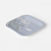 Chrysanthemum white bloemen bruiloft papier borden papieren bordje (Gebogen)