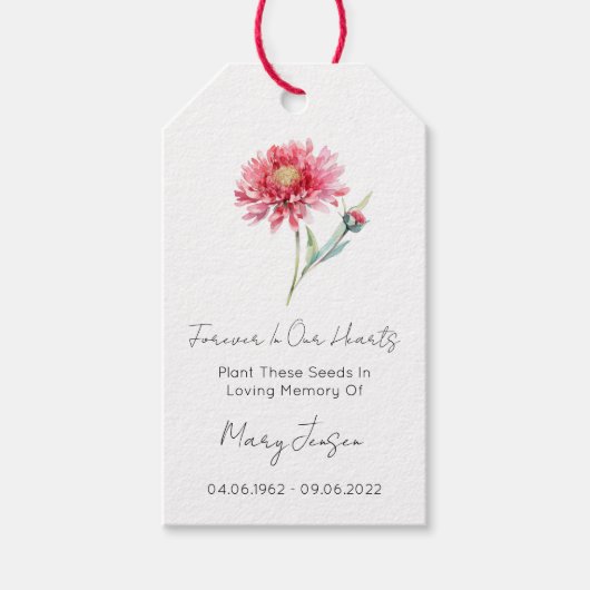 Chrysanthemum Zaadpakket Rou Cadeau Labels Cadeaulabel (Voorkant)