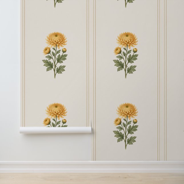 Chrysanthemumbehang, november geboortebloem behang (Applicatie)