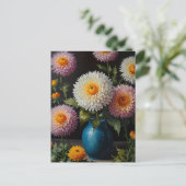 Chrysanthemumbloemen Briefkaart (Staand voorkant)