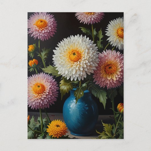 Chrysanthemumbloemen Briefkaart (Voorkant)