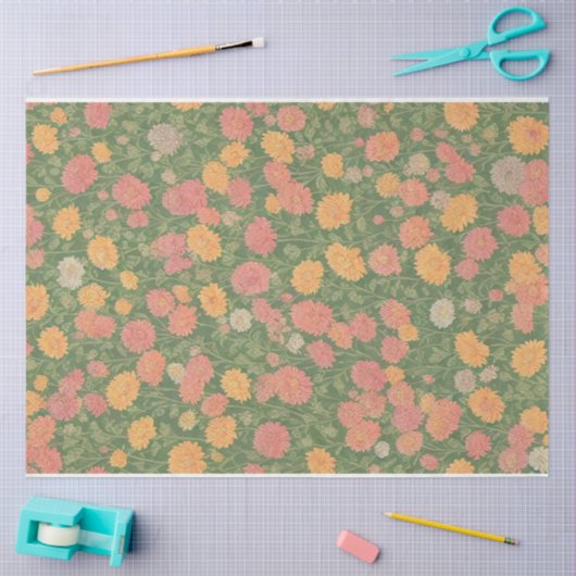 Chrysanthemumbloemen  ephemerpatroon tissuepapier (Craft)