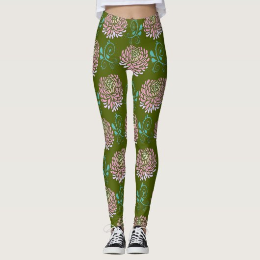 chrysanthemumkrullen leggings (Voorkant)