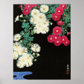 Chrysanthemums, beautiful painting by Ohara Koson Poster (Voorkant)