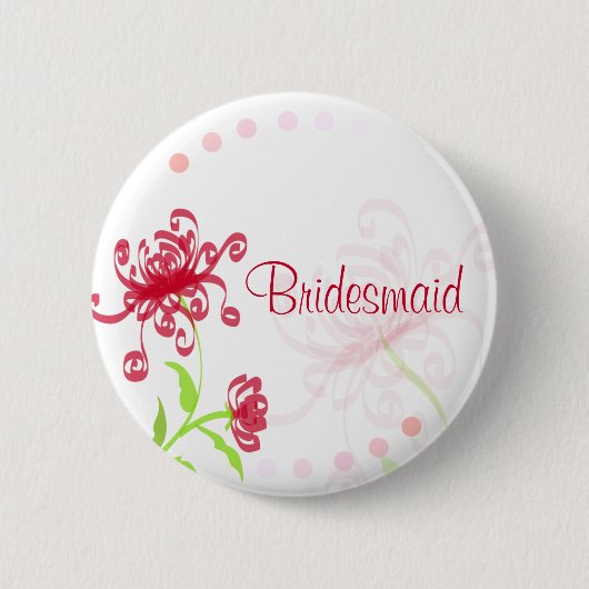 Chrysanthemums Bridesmaid/Bestman Badge Ronde Button 5,7 Cm (Voorkant)