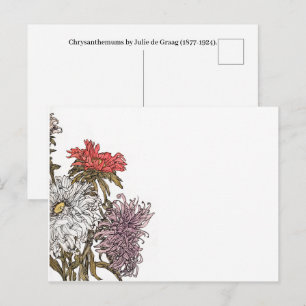 Chrysanthemums door Julie de Graag (1877-1924).  Briefkaart