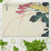 Chrysanthemums en Wren, Hiroshige, Ukiyo-e Theedoek (Gevouwen)