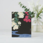 Chrysanthemums Floral Flowers, rivier de Ohara Kos Briefkaart (Staand voorkant)