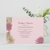 Chrysanthemums Floral Invitation Kaart (Staand voorkant)